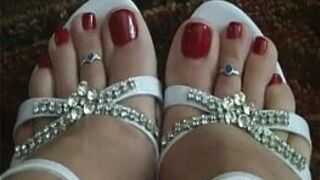 Foot feet sexy legs shoes red nail polish porn video
